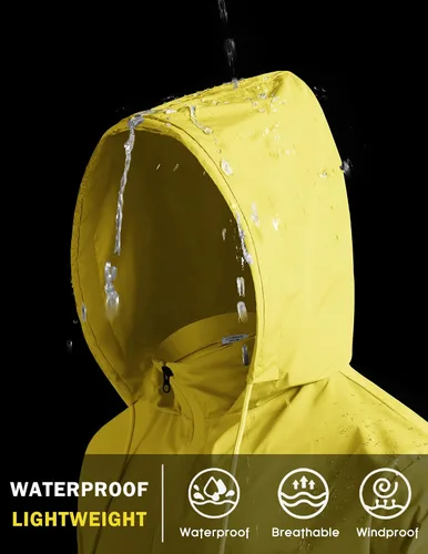 Miniatura 2 de COOFANDY Chaqueta impermeable para hombre, ligera, impermeable, con capucha, para viajes, senderismo, golf, rompevientos