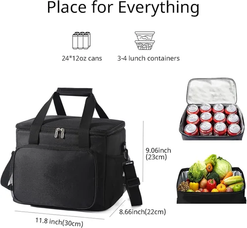 Miniatura 3 de Insulated Lunch Bag for Men & Women, 24-Can Leakproof Large Adult Lunch Box Cooler with Shoulder Strap, Upgraded Thermal Lunchbox for Travel, Beach