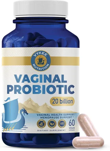 Vykee Nutrition Cápsulas de probióticos vaginales – Suplementos para la salud vaginal y equilibrio del pH – Veganas, sin OMG, sin gluten – 20 mil