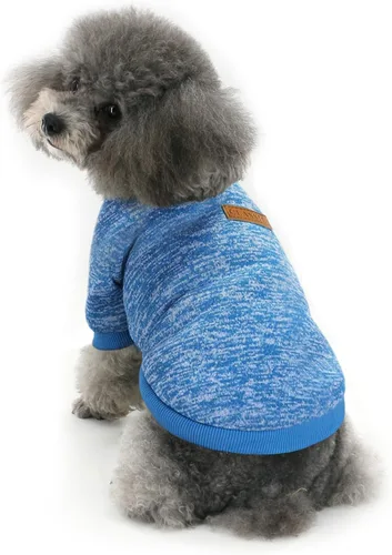 Miniatura 15 de Idepet Suéter clásico para perro, abrigo de vellón para perros pequeños, medianos, ropa cálida para perros y gatos, disfraces suaves para cachorros