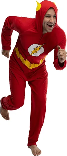 Miniatura 2 de DC Comics - Disfraz de superhéroe con capucha para hombre, pijama sin pies