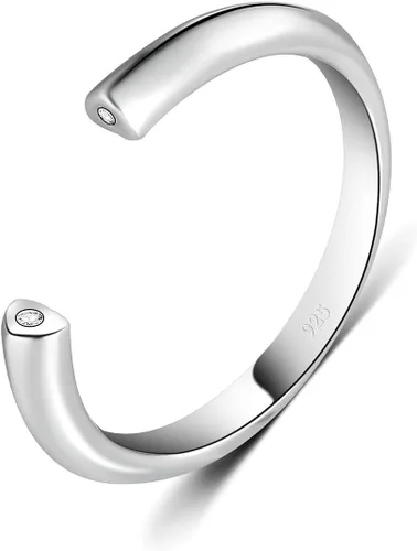 Miniatura 8 de BoRuo aro para el dedo del pie de plata de ley 925, anillo ajustable hipoalergénico de 2-4 mm