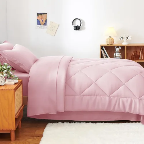 Miniatura 304 de CozyLux Juego de edredón tamaño King, color naranja quemado, toda la ropa de cama en una sola bolsa, 7 piezas: edredón, fundas de almohada