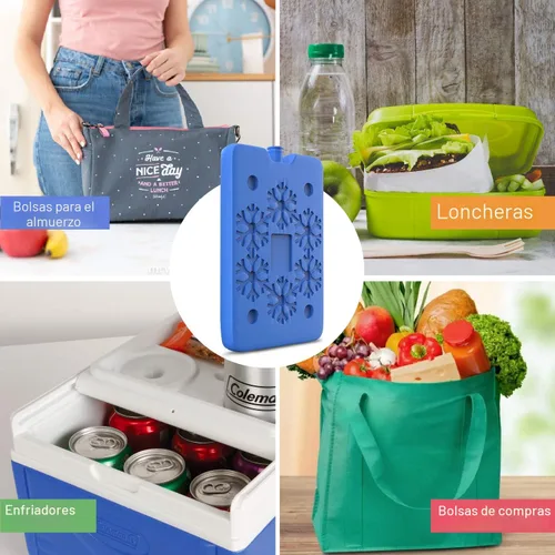 Miniatura 2 de TrekProof Bolsas de hielo multicolores para el almuerzo, juego de 6 piezas, reutilizable y ecológica, portátil y compacta, ideal para viajes