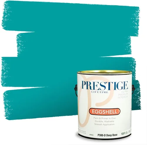 Miniatura 236 de Prestige Paints. - Base y pintura para exteriores en un solo galón, 1 galón. plano, comparable con Sherwin Williams Topsail. SW6799-PCM