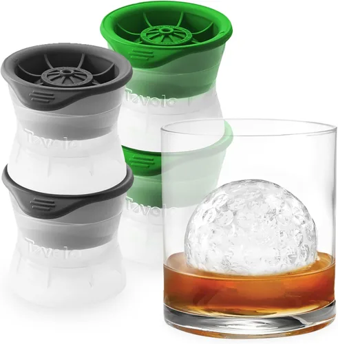 Miniatura 3 de Tovolo - Juego de moldes de hielo deportivos de 4 piezas - Grandes moldes de hielo artesanales para cócteles de whisky, formas de balón de fútbol