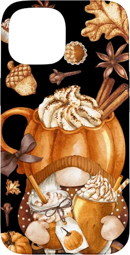 Miniatura 6 de Funda para iPhone 16 con diseño de calabaza y especias de gnomo de Acción de Gracias
