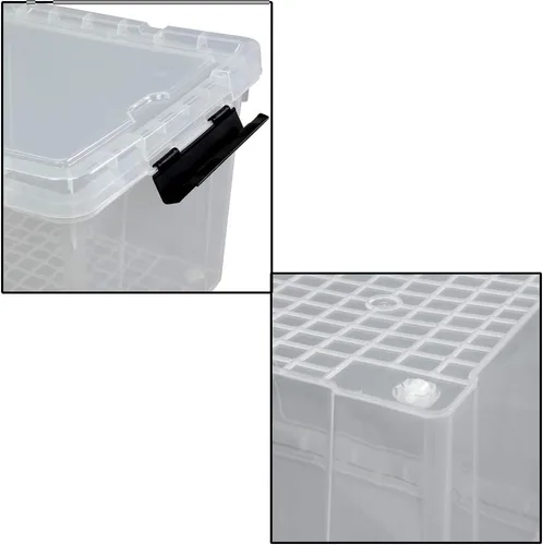 Miniatura 2 de Ggbin Caja de almacenamiento de plástico transparente de 50 cuartos de galón con tapa, 4 paquetes.