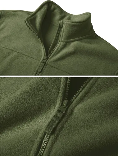 Miniatura 5 de CRYSULLY Chaqueta táctica de forro polar de invierno para hombre, con cierre completo, abrigos militares gruesos