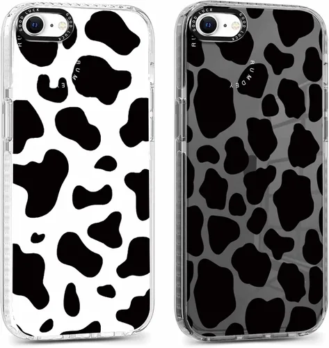 Miniatura 60 de Pack de 2 Fundas con Estampado de Guepardo para Apple iPhone 13 / iPhone 14 de 6.1 Pulgadas, Funda Transparente Linda Coquette con Patrones