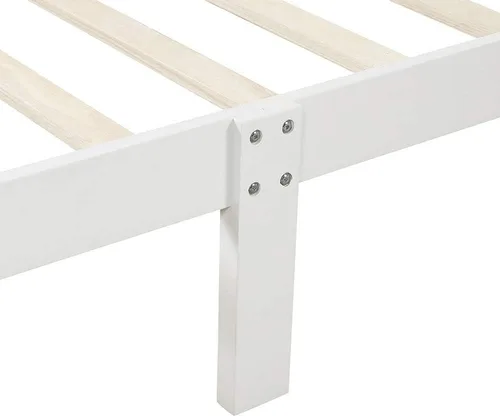 Miniatura 9 de Cama de plataforma individual, marco de cama de madera rústica de aspecto simple con cabecero y estribo para muebles de dormitorio o habitación