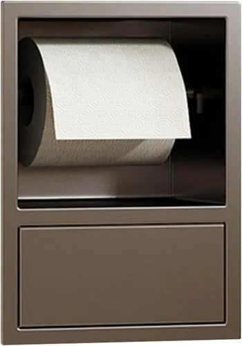 Recessed Toilet Paper Holder, Stainless Steel Niche for Shower, in Wall Tissue Toilet Roll Holder with Storage, Shower Niche with Trash Can for