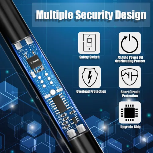 Miniatura 4 de TOMOLO Encendedor eléctrico, 2 unidades, encendedor de velas largo y flexible con interruptor de seguridad, encendedor de plasma sin llama Negro