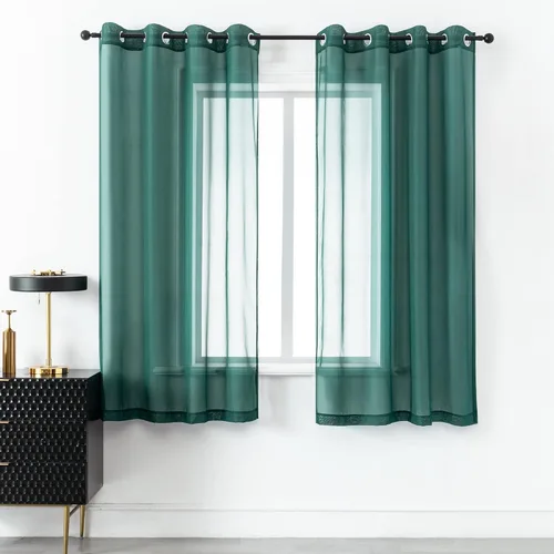Miniatura 48 de DUALIFE Cortinas Amarillas de 72 Pulgadas de Largo para Dormitorio Juego de 2 Paneles con Ojales Ventana Semi Voile Filtrado de Luz Cortinas
