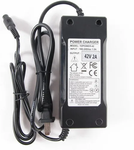 Miniatura 2 de Cargador adaptador de batería de litio de 42V 2A con fuente de alimentación de conector en línea de 3 clavijas para batería de litio 42V