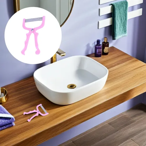 Miniatura 4 de Depilación facial para mujeres, diseño manual portátil; depiladora de cuerpo completo, sin dolor; 2 unidades de removedor rosa para cara, cuello