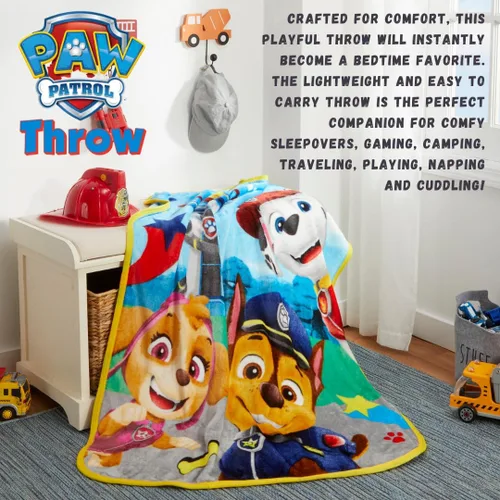Miniatura 2 de Paw Patrol - Ropa de cama para niños, manta de seda supersuave al tacto, 40 x 50 pulgadas, (producto oficial con licencia) por Franco Patrulla Can