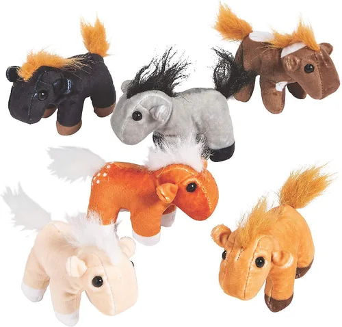 Fun Express Bulk, Peluche de Caballos Realistas, Multicolor