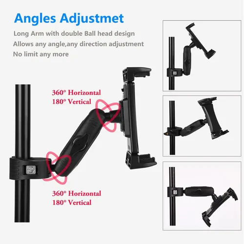 Miniatura 4 de Soporte con Abrazadera para Tableta iPad en Manillar de Cinta de Correr y Bicicleta para Bicicleta Estática, Elíptica, Bicicleta Spinning Peloton