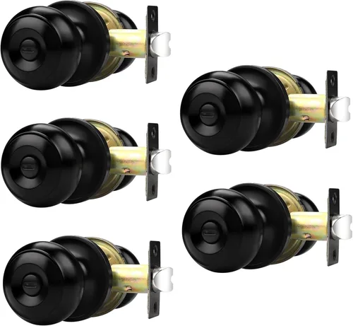 Miniatura 52 de Probrico - Perillas de puerta de negro mate, manijas de puerta con cerradura y perilla, manijas de puerta interior sin llave para baño y dormitorio