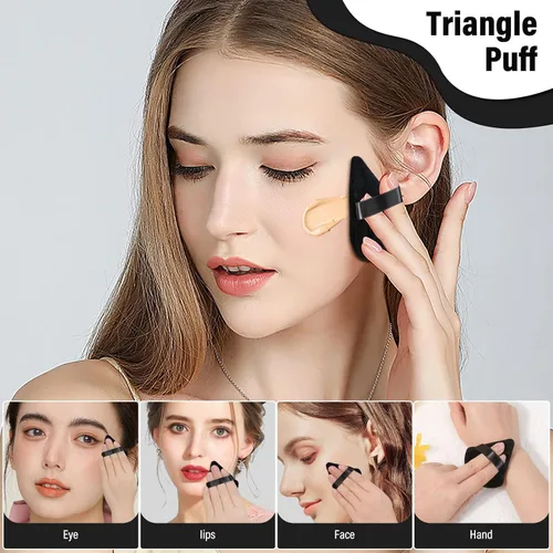 Miniatura 6 de Thrilez 20 piezas Borlas de Polvo Triangulares, Borlas para Polvo Suelto, Borlas de Maquillaje para Polvo Facial, Borlas para Polvo Fijador