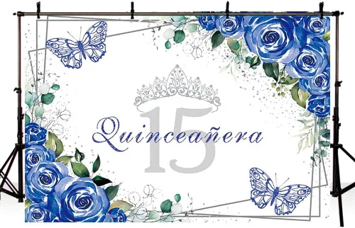 Miniatura 4 de Sendy Telón de fondo de quinceañera de 7 x 5 pies con membrillo de 15 años, suministros de decoración de fiesta de cumpleaños para niña, princesa
