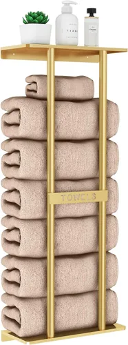 Miniatura 11 de STWWO Toallero para Baño Montado en Pared, Toallero de Pared de 22 Pulgadas para Toallas Enrolladas, Almacenamiento de Toallas para Baño Pequeño