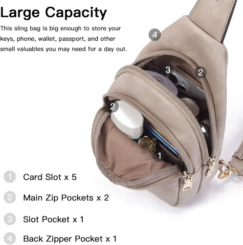 Miniatura 94 de Telena Riñonera pequeña para mujer, de cuero, cangureras, bolsa de pecho para mujer