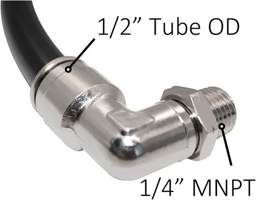 Miniatura 2 de Beduan Kit de ensamblaje de drenaje de tanque extendido con empuje de codo NPT de 1/4 "para conectar el accesorio Tubo de nailon de 20 pulgadas