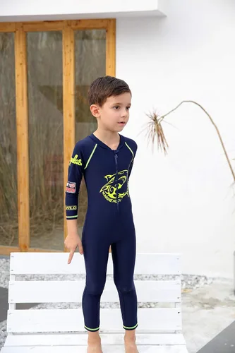 Miniatura 5 de Vivobiniya Niño niño trajes de baño bebé niño cuerpo completo traje de baño protector erupción traje de baño contraste color upf50+