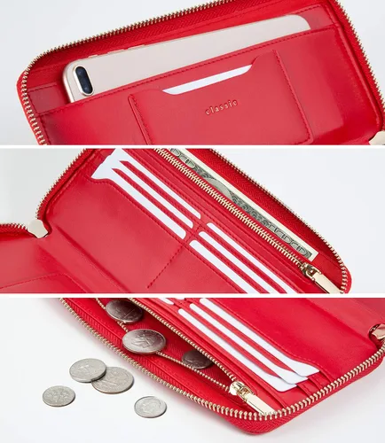 Miniatura 3 de SERMAN BRANDS Carteras clásicas para mujer con bloqueo RFID. Cartera con tarjetero para teléfono