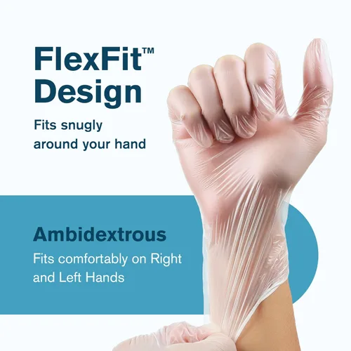 Miniatura 2 de Ridex Guantes desechables de vinilo transparente sin látex [100 unidades] sin polvo, guantes multiusos sin polvo, guantes de caja dispensadora, 100