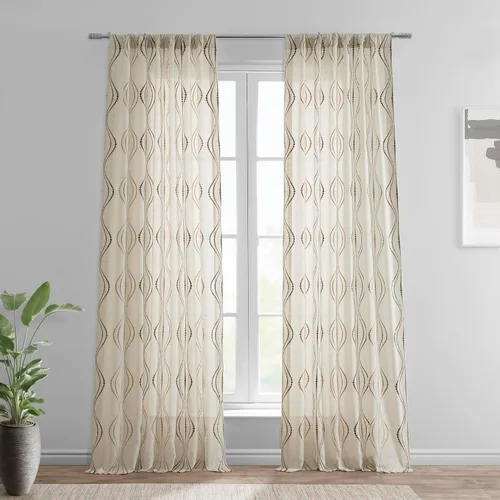 Miniatura 10 de HPD Half Price Drapes SHCH-11729-84 - Cortina transparente de lino con estampado (1 panel), 50 x 84, Avignon Vine