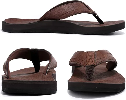 Miniatura 3 de AX BOXING Sandalias de cuero para hombre, sandalias casuales y cómodas