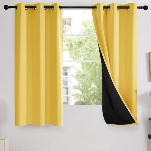 Miniatura 46 de Deconovo Cortinas 100% opacas, cortinas de ventana con aislamiento térmico, paneles reductores de ruido, cortinas de forro negro, con ojales