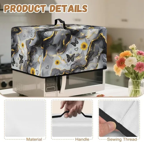Miniatura 6 de Cubierta para horno de microondas a prueba de polvo, para encimera, freidora de aire, tostadora, horno, para decoración interior del hogar, L, 20.9