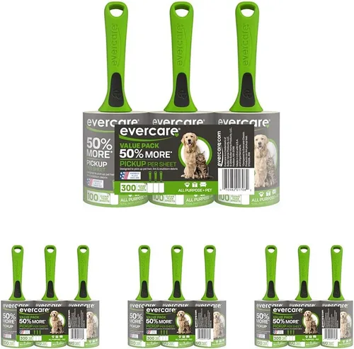 Miniatura 7 de Evercare Rodillos de pelusa para mascotas multiusos, 100 hojas fáciles de rasgar por rollo, rodillo adhesivo reutilizable para mascotas, gatos