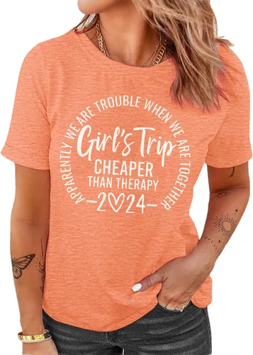 Miniatura 5 de Camiseta de manga corta con estampado de letras divertidas para niñas 2024