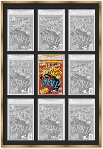 Miniatura 57 de Marco negro para cómics graduados Marco completo de cómics con paspartú de conservación negro y acrílico de grado UV Hecho para exhibir (6)
