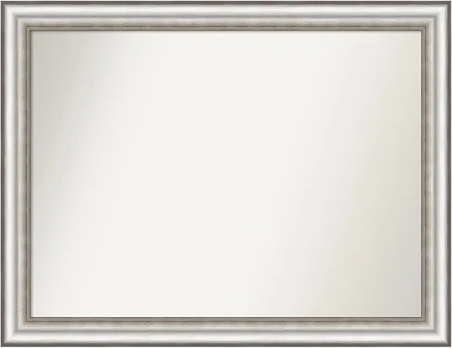 Miniatura 257 de Amanti Art Espejo de baño plateado para sobre el fregadero, 26 x 26 pulgadas, espejo cuadrado de plata antigua, marco de madera tradicional mediano