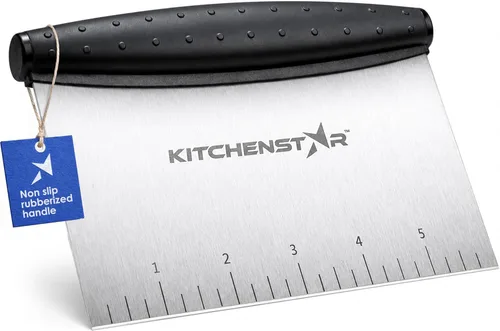 Miniatura 17 de Kitchenstar Cortador de pizza de 14" Cuchillo de acero inoxidable afilado para rebanar - Estilo balancín con cubierta de hoja Picar y rebanar