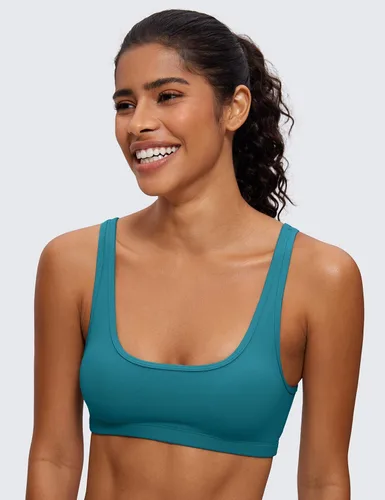 Miniatura 20 de CRZ YOGA Butterluxe - Mini brasier para mujer, cuello redondo, de bajo impacto, inalámbrico, deportivo, yoga, acolchado, para entrenamiento