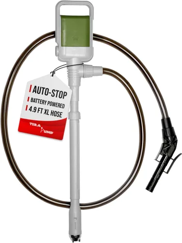 Miniatura 11 de TERA PUMP Bomba de transferencia de combustible portátil TRCDM de 2ª generación con boquilla de control de flujo (2.6 galones/minuto), tubo