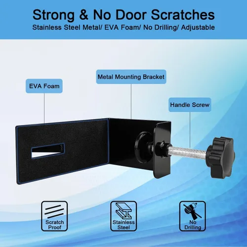 Miniatura 2 de TUPSKY Soporte de montaje de puerta para caja de seguridad, ganchos de puerta ajustables para cerradura de seguridad, llaves de caja de acceso