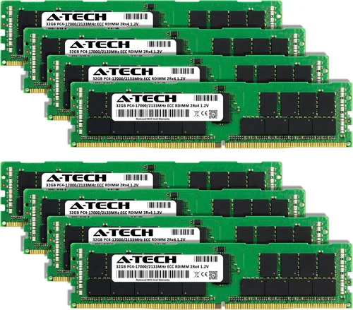 Miniatura 2 de A-Tech Kit de memoria RAM de 256 GB (8 x 32 GB) para IBM ThinkServer TD350 - DDR4 2133 MHz PC4-17000 ECC Registered RDIMM 2Rx4 1.2 V - Servidor