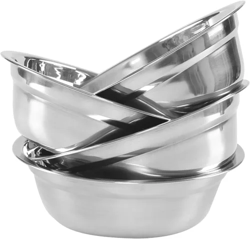 Miniatura 2 de 4 paquetes de cuencos de acero inoxidable para mezclar, cuencos para servir, 8.66 pulgadas