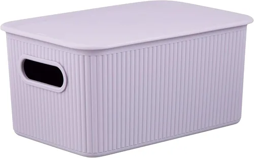 Miniatura 15 de Superio Colección acanalada - Cestas organizadoras decorativas de plástico para almacenamiento en casa, cajas contenedoras azules para organizar