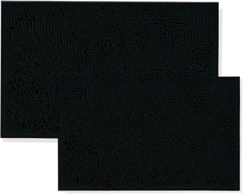 Juego de alfombras de baño, 2 piezas de alfombras de baño para baño, antideslizantes, gruesas, suaves, alfombras de baño de microfibra lanuda de