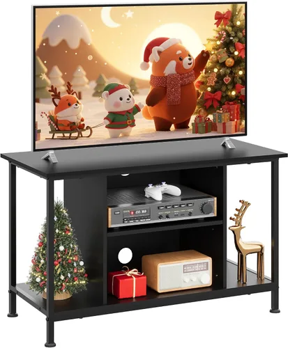 Miniatura 17 de WLIVE Moderno soporte de TV para TV de 65 pulgadas, centro de entretenimiento con estantes abiertos ajustables y luces LED RGB, consola multimedia