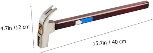 Miniatura 2 de TEHAUX Martillo de mango de madera profesional Cabeza de acero antideslizante para eliminación de uñas de martillo de garra Café